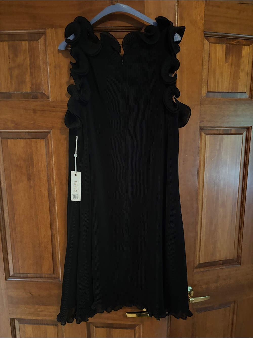 Siena Studio Black Sleeveless Midi Dress with Sculpted Ruffle Trim - Picture 12 of 13